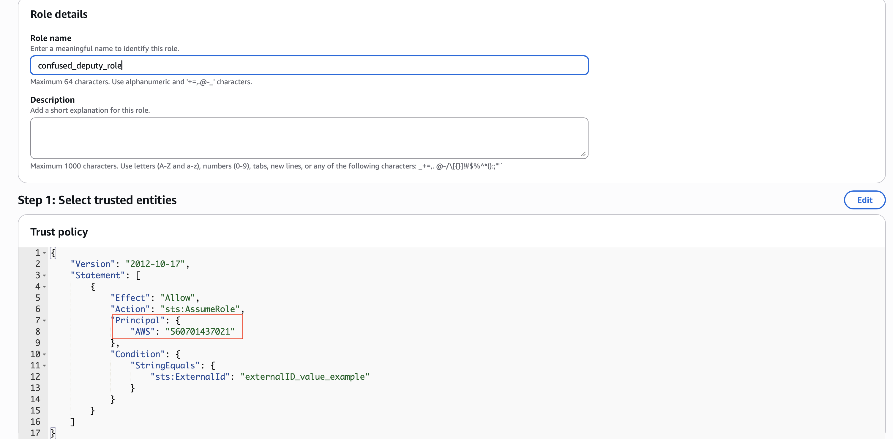 AWS IAM Trust Policy